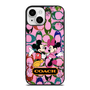 COACH PINK FLOWER MICKEY MINNIE iPhone 13 Mini Case Cover COACH PINK FLOWER MICKEY MINNIE iPhone 13 Mini Case Cover