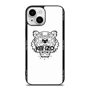 KENZO PARIS BORDERED LOGO WHITE iPhone 13 Mini Case Cover