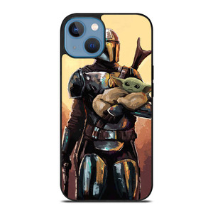 BABY YODA AND THE MANDALORIAN STAR WARS ART iPhone 13 Case Cover