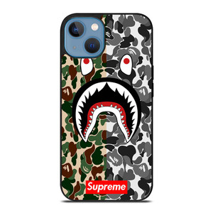 BAPE SHARK SUPREME CAMO 2 iPhone 13 Case Cover
