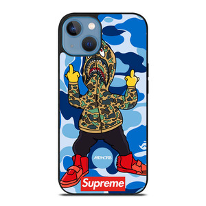BATHING APE SUPREME SHARK CAMO iPhone 13 Case Cover