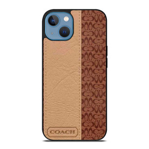 COACH NEW YORK BROWN LEATHER iPhone 13 Case Cover