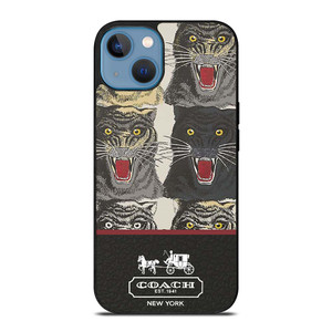 COACH NEW YORK TIGER FACE PATTERN iPhone 13 Case Cover COACH NEW YORK TIGER FACE PATTERN iPhone 13 Case Cover