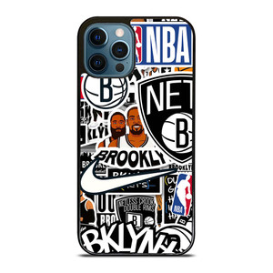 BROOKLYN NETS NBA STICKER BOMB iPhone 12 Pro Max Case Cover