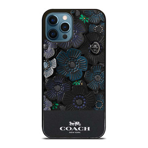 COACH NEW YORK BLACK TEA ROSE iPhone 12 Pro Max Case Cover
