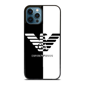 EMPORIO ARMANI WHITE BLACK iPhone 12 Pro Max Case Cover