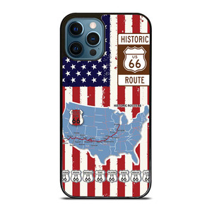 HISTORICAL ROUTE 66 USA FLAG iPhone 12 Pro Max Case Cover