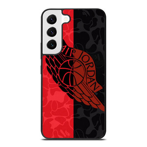 AIR JORDAN RED BLACK BAPE Samsung Galaxy S22 Case Cover