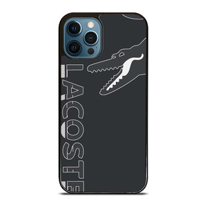 LACOSTE CROCODILE ALL BLACK iPhone 12 Pro Max Case Cover LACOSTE CROCODILE ALL BLACK iPhone 12 Pro Max Case Cover
