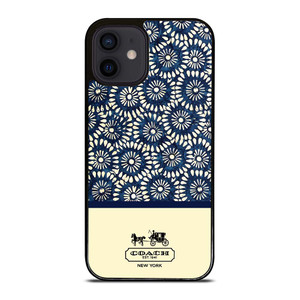 COACH NEW YORK BLUE FLORAL BATIK iPhone 12 Mini Case Cover