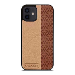 COACH NEW YORK BROWN LEATHER iPhone 12 Mini Case Cover