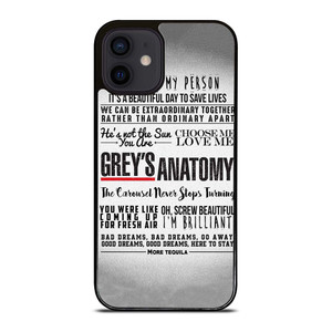 GREY'S ANATOMY QUOTES iPhone 12 Mini Case Cover