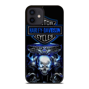 HARLEY DAVIDSON SKULL BLUE iPhone 12 Mini Case Cover