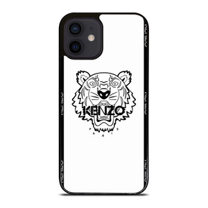 KENZO PARIS BORDERED LOGO WHITE iPhone 12 Mini Case Cover KENZO PARIS BORDERED LOGO WHITE iPhone 12 Mini Case Cover