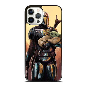 BABY YODA AND THE MANDALORIAN STAR WARS ART iPhone 12 Pro Case Cover
