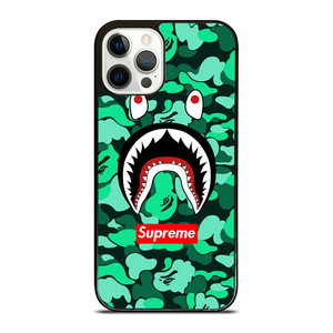 CAMO BATHING APE SUPREME GREEN iPhone 12 Pro Case Cover