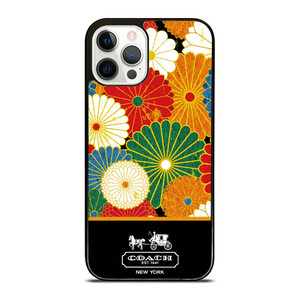 COACH NEW YORK COLORFUL FLORAL LOGO iPhone 12 Pro Case Cover