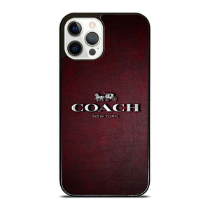 COACH NEW YORK LOGO LEATHER iPhone 12 Pro Case Cover