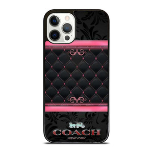 COACH NEW YORK PINK BLACK iPhone 12 Pro Case Cover