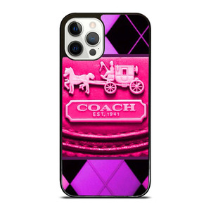 COACH NEW YORK PURPLE PINK LOGO iPhone 12 Pro Case Cover