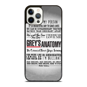 GREY'S ANATOMY QUOTES iPhone 12 Pro Case Cover