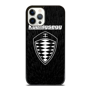 KOENIGSEGG LOGO BLACK PATTERN iPhone 12 Pro Case Cover