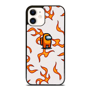 AMONG US ORANGE FLAMES iPhone 12 Case Cover AMONG US ORANGE FLAMES iPhone 12 Case Cover