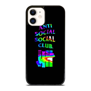 ANTI SOCIAL CLUB UNDEFEATED RAINBOW iPhone 12 Case Cover ANTI SOCIAL CLUB UNDEFEATED RAINBOW iPhone 12 Case Cover