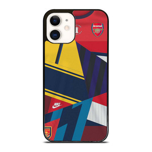 ARSENAL FC RETRO JERSEY COLLAGE iPhone 12 Case Cover ARSENAL FC RETRO JERSEY COLLAGE iPhone 12 Case Cover