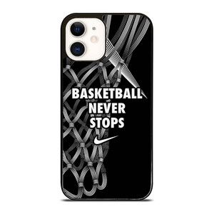 BASKETBALL NEVER STOPS LOGO iPhone 12 Case Cover