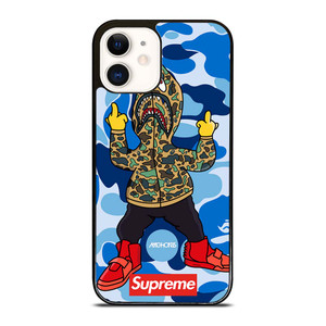 BATHING APE SUPREME SHARK CAMO iPhone 12 Case Cover