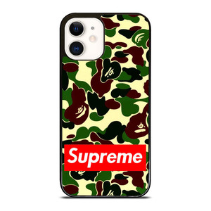 CAMO BAPE SUPREME iPhone 12 Case Cover
