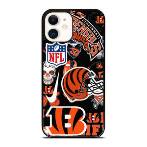 CINCINNATI BENGALS NFL STICKER BOMB iPhone 12 Case Cover