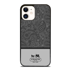 COACH NEW YORK GREY BATIK iPhone 12 Case Cover COACH NEW YORK GREY BATIK iPhone 12 Case Cover