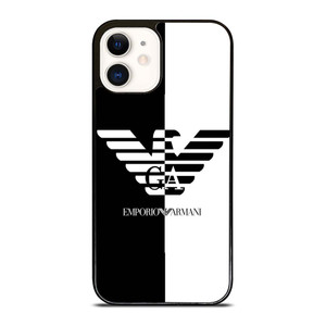 EMPORIO ARMANI WHITE BLACK iPhone 12 Case Cover