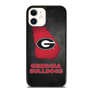 GEORGIA BULLDOGS SYMBOL METAL iPhone 12 Case Cover GEORGIA BULLDOGS SYMBOL METAL iPhone 12 Case Cover