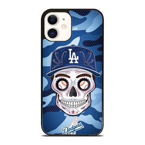 LA DODGERS SKULL CAMO iPhone 12 Case Cover LA DODGERS SKULL CAMO iPhone 12 Case Cover
