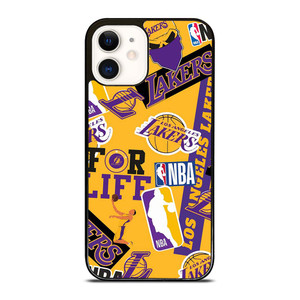 LA LOS ANGELES LAKERS STICKER BOMB iPhone 12 Case Cover LA LOS ANGELES LAKERS STICKER BOMB iPhone 12 Case Cover