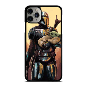 BABY YODA AND THE MANDALORIAN STAR WARS ART iPhone 11 Pro Max Case Cover