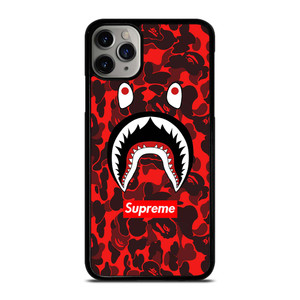 BAPE SHARK SUPREME CAMO RED iPhone 11 Pro Max Case Cover