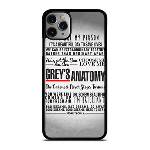 GREY'S ANATOMY QUOTES iPhone 11 Pro Max Case Cover GREY'S ANATOMY QUOTES iPhone 11 Pro Max Case Cover