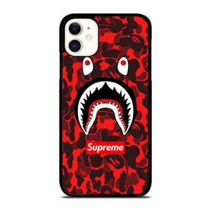 BAPE SHARK SUPREME CAMO RED iPhone 11 Case Cover BAPE SHARK SUPREME CAMO RED iPhone 11 Case Cover