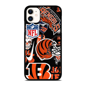 CINCINNATI BENGALS NFL STICKER BOMB iPhone 11 Case Cover CINCINNATI BENGALS NFL STICKER BOMB iPhone 11 Case Cover