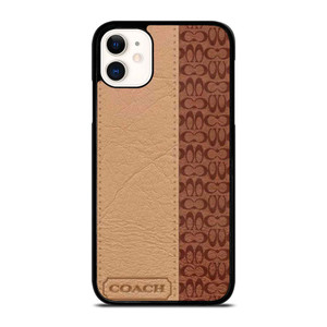 COACH NEW YORK BROWN LEATHER iPhone 11 Case Cover