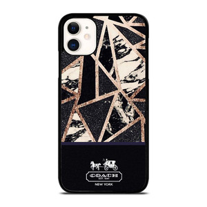 COACH NEW YORK GOLD BLACK TEXTURE iPhone 11 Case Cover COACH NEW YORK GOLD BLACK TEXTURE iPhone 11 Case Cover