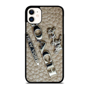COACH NEW YORK LOGO ON LEATHER iPhone 11 Case Cover