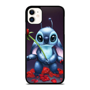 DISNEY STITCH AND ROSE FLOWER iPhone 11 Case Cover