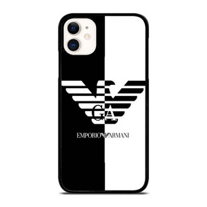 EMPORIO ARMANI WHITE BLACK iPhone 11 Case Cover