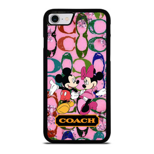 COACH PINK FLOWER MICKEY MINNIE iPhone SE 2022 Case Cover