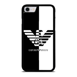EMPORIO ARMANI WHITE BLACK iPhone SE 2022 Case Cover EMPORIO ARMANI WHITE BLACK iPhone SE 2022 Case Cover